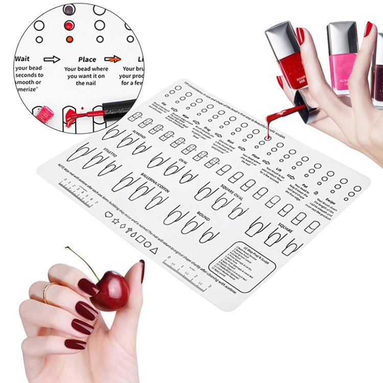 40x30x0.06cm Silicone Manicure Pads Palette Practice Table Mats(White) by bashfashion