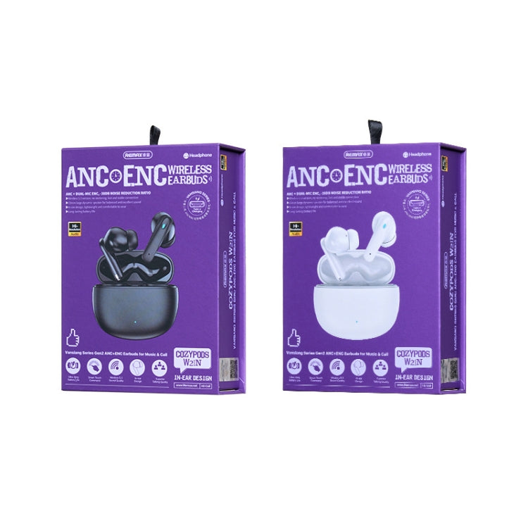 REMAX CozyPods W21N Dual Noise Reduction Bluetooth Earphone Music Call Wireless Earphone(White) by REMAX