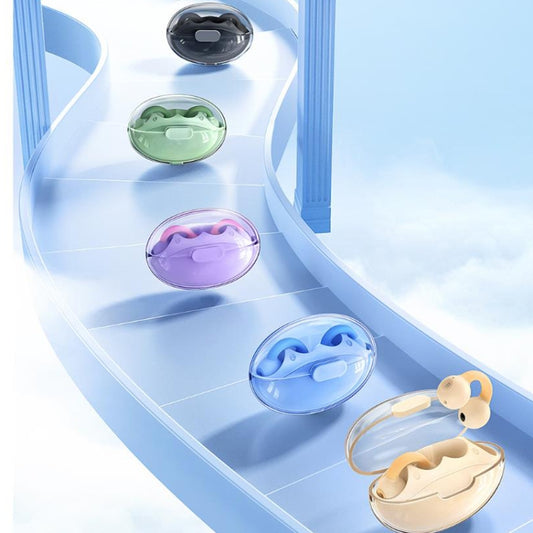 REMAX CozyBuds W15 Transparent Ear Clip Wireless Bluetooth Earphone OWS Sports Earphone(Star Black) by REMAX