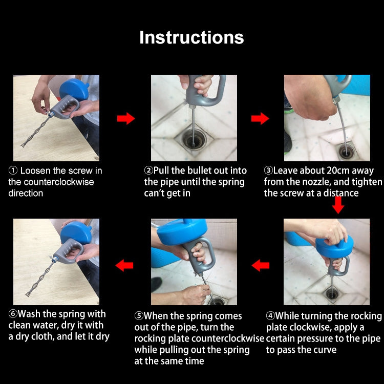 Steel Pipe Sewer Toilet Kitchen Sink Dredging Tool, Size:10m by bashfashion