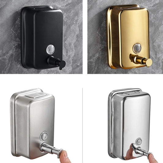 304 Stainless Steel Bathroom Soap Dispenser Simple Hotel Home Wall Mounted Manual Shower Fluid Bottle, Capacity: 1000ml Chrome by bashfashion