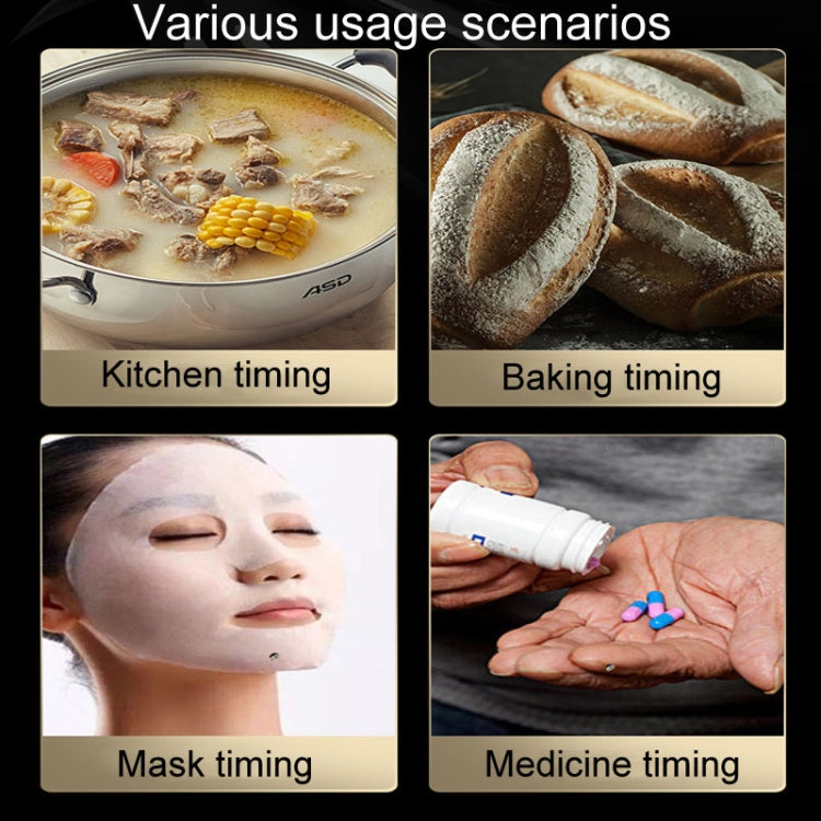 Kitchen Stainless Steel Mechanical Timer Student Time Management Reminder Baking Alarm Clock(Black) by bashfashion