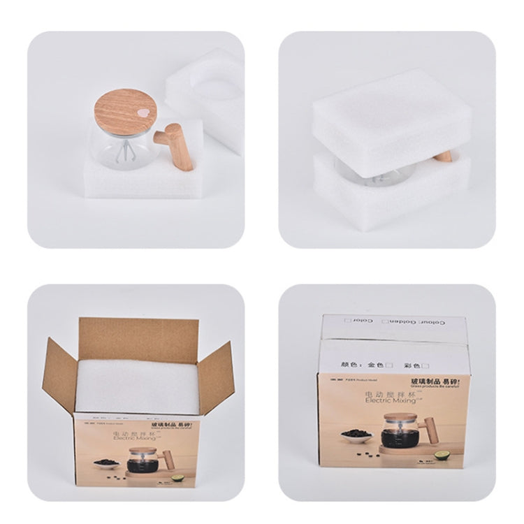 400ml Automatic Stirring Mug Maple Electric Coffee Cup, Style: Rechargeable Transparent Cup+Thermostatic Coaster by bashfashion