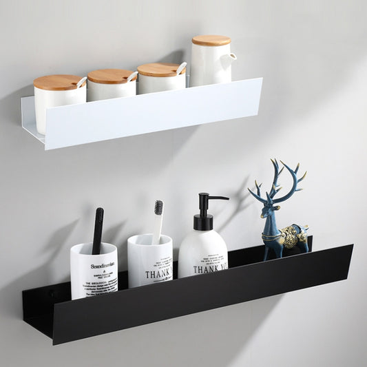 No-Punch Bathroom Shelf Washstand Convenient Storage Rack, Specification: 50cm White Paint by bashfashion