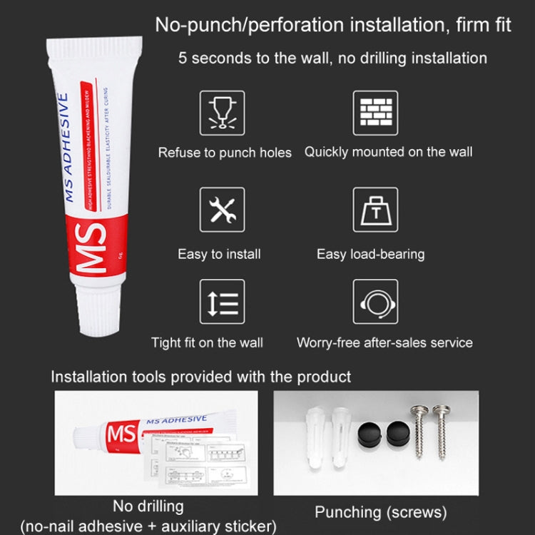 No-Punch Bathroom Shelf Washstand Convenient Storage Rack, Specification: 30cm White Paint by bashfashion