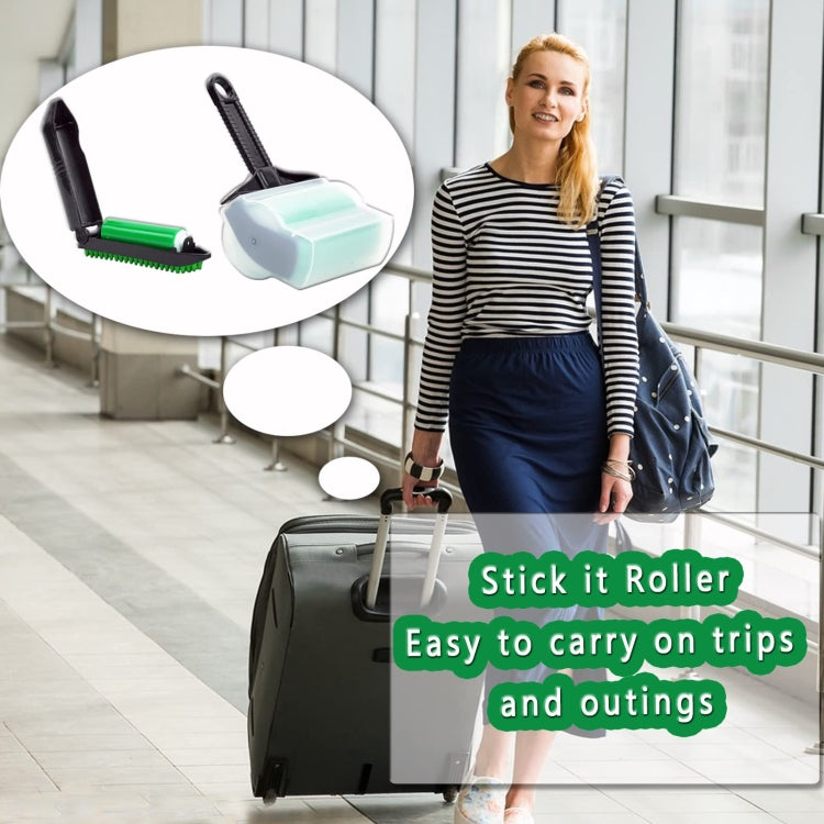 Reusable Pet Hair Remover Cleaning Hair Sticky Roller Washable Lint Remover Clothes Dust Cleaner(Green) by bashfashion