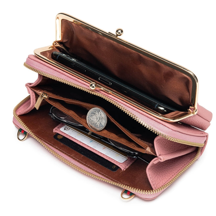 Embroidered Large Capacity Single-shoulder Phone Bag Crossbody Zipper Long Ladies Wallet, Color: Blue by bashfashion