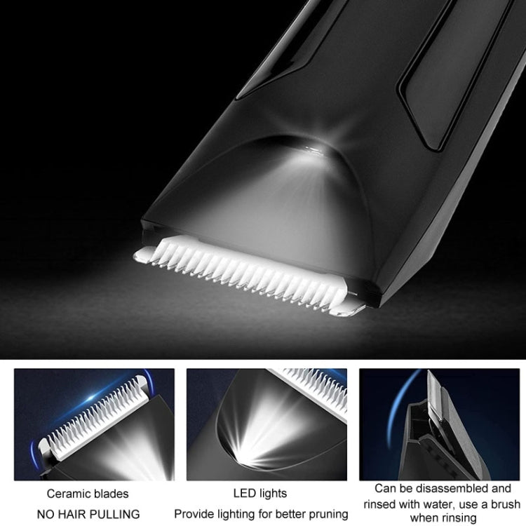 Mens Electrical Body Hair Trimmer LCD Digital Shaver(Black) by bashfashion