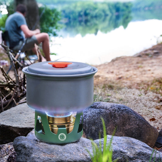CSTUR Y2218 Outdoor Ultralight Aluminum Stove Camping Fishing Portable Liquid Alcohol Stoves(Dark Green) by CSTUR