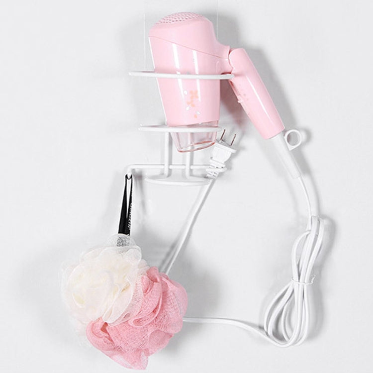 No-Punch Wall Mount Hair Dryer Bracket Bathroom Shelf(Black) by bashfashion