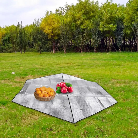 Outdoor Large Hexagonal Double Sided Aluminum Film Moisture Pad Waterproof Heat Insulation Camping Equipment Tent Picnic Pad(Silver) by bashfashion