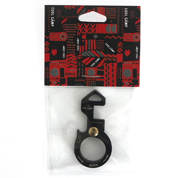 COOL CAMP CF-165 Outdoor Multifunctional Aluminum Buckle Camping Lanyard Hook Phone Holder Bottle Lifter(Black) by COOL CAMP