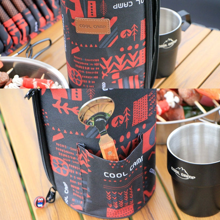 4 In 1 Set COOL CAMP CF-519 Outdoor Camping 304 Stainless Steel Coffee Cup Thermal Insulation Anti-Scald Double Vacuum Mugs by COOL CAMP