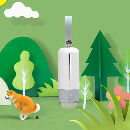 Portable Dog Poop Picker Pet Waste Bag Dispenser With LED Light(White) by bashfashion