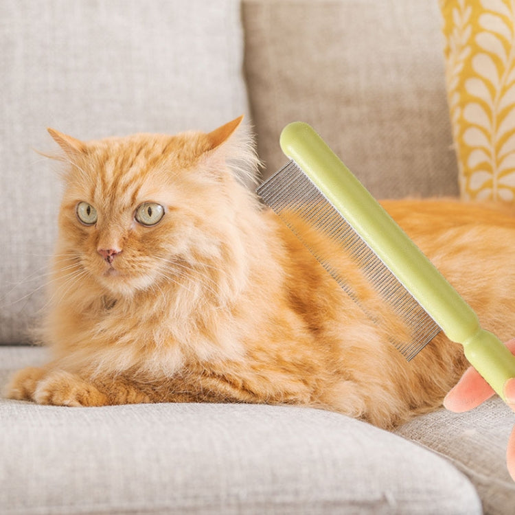 Cats And Dogs Long Hair Knotting Brush Pets Stainless Steel Detangling Comb, Size: Fine Teeth(White) by bashfashion