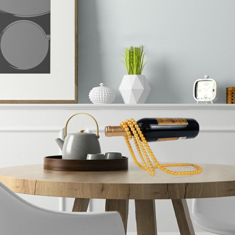 Pearl Necklace Suspended Wine Rack Home Desktop Decorative Ornaments(Black) by bashfashion