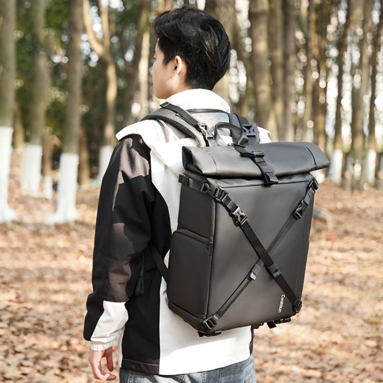 Cwatcun D113 Shoulder Leisure Camera Bag Waterproof High Capacity Outdoor Travel Photography Bag, Color: Small Black by Cwatcun