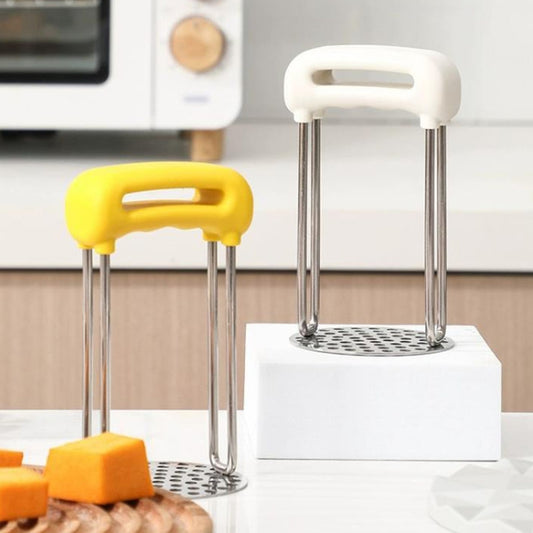 Stainless Steel Mashed Potato Masher Household Supplementary Press Potato Masticator(Yellow) by bashfashion