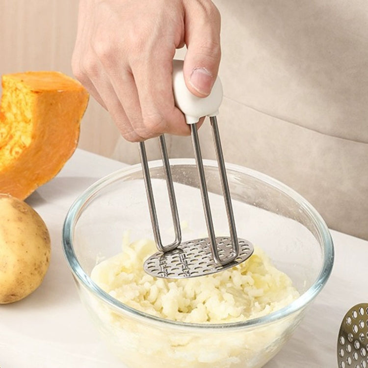 Stainless Steel Mashed Potato Masher Household Supplementary Press Potato Masticator(White) by bashfashion