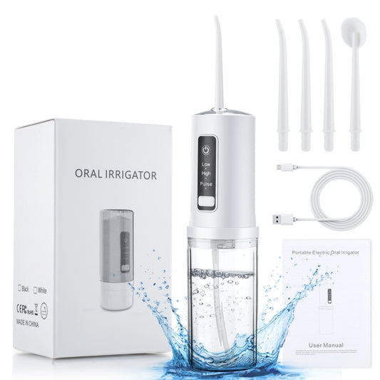 Portable Storable Tooth Flosser Smart Teeth Cleaning Instrument Household Teeth Cleaner With 4pcs Nozzles by bashfashion