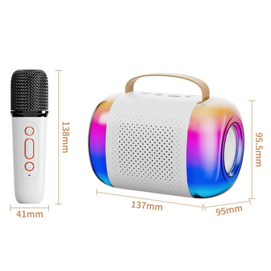 Y5 1 Microphone Portable Bluetooth Speaker Home And Outdoor Wireless Karaoke Audio(Pink) by bashfashion
