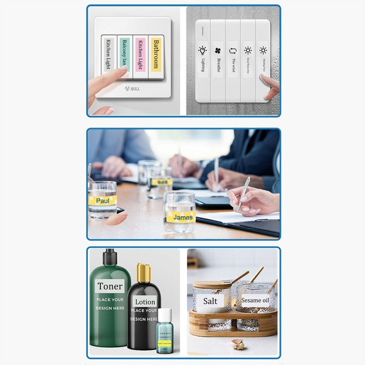 C22 Colorful Ambient Light Portable Mini Inkless Thermal Bluetooth Printer Error Question Label Printer(Blue) by bashfashion