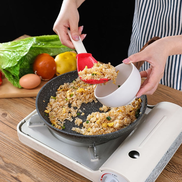 Kitchen Multifunctional Mashing Spoon Household Auxiliary Food Grinding Cooking Ladle Stir-Fry Spatula(Red) by bashfashion