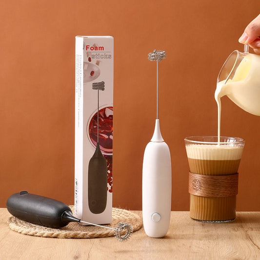 Cordless Handheld Milk And Coffee Frother Household Small Baking Mixing Tool(White) by bashfashion