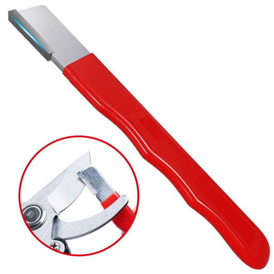 Outdoor Portable Garden Scissors Sharpener Knife Scissors Dual Purpose Sharpening Stone(Red) by bashfashion