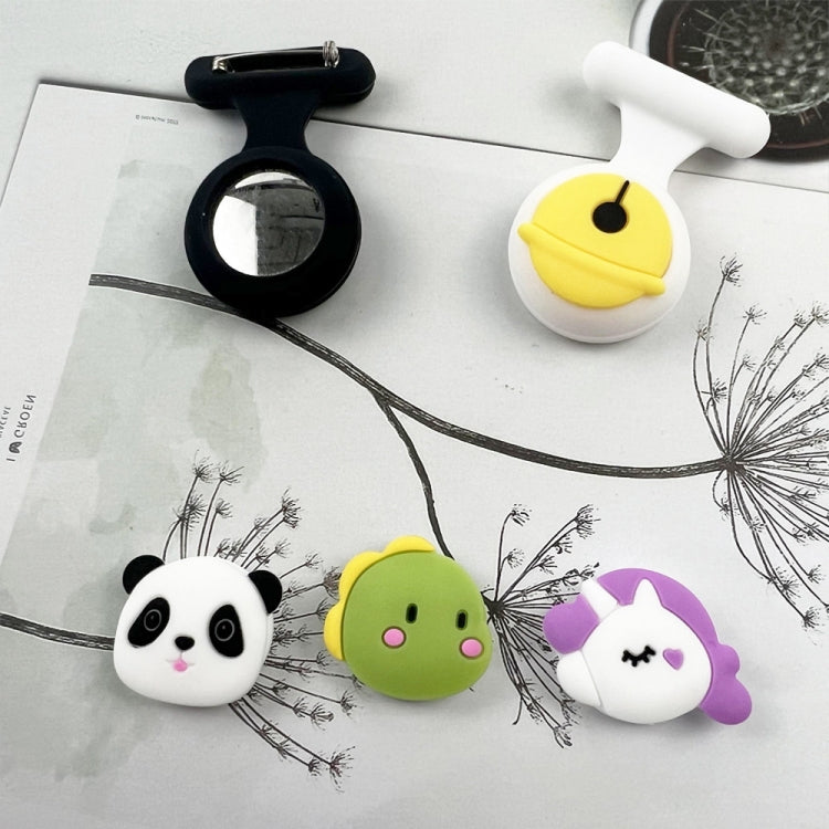 For AirTag 2pcs Silicone Protective Case Kids Brooch Snap Cartoon Locator Case(Black+White) by bashfashion