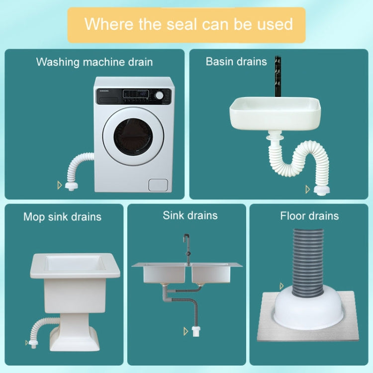 Bathroom Sewer Pipe Odor Proof Seal Plug Kitchen Drain Blocking Plug(White) by bashfashion