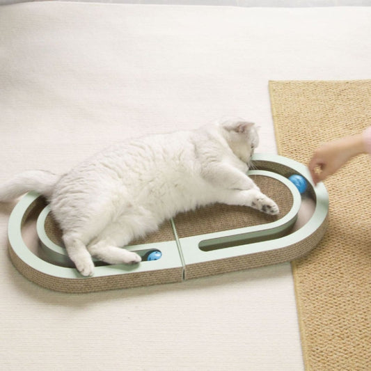 Pet Fun Cats Scratching Board Cats Claw Rubbing Toys Foldable With Ball(Green) by bashfashion