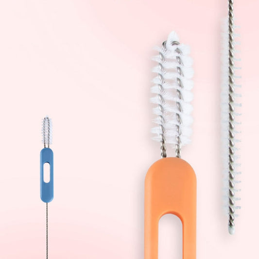 Multifunctional Straw Lid Cleaning Brush Nylon Stainless Steel Crevice Scrubber Comb(Blue) by bashfashion