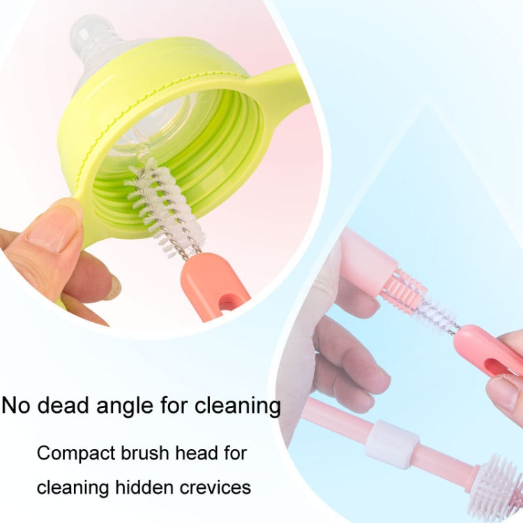 Multifunctional Straw Lid Cleaning Brush Nylon Stainless Steel Crevice Scrubber Comb(Orange) by bashfashion