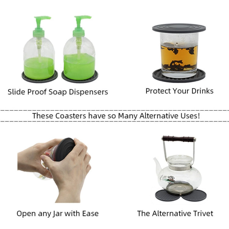 10cm Round Thickened Silicone Coaster Irregular Pyramid Shape Tea Cup Mat(Lotus Root Pink) by bashfashion