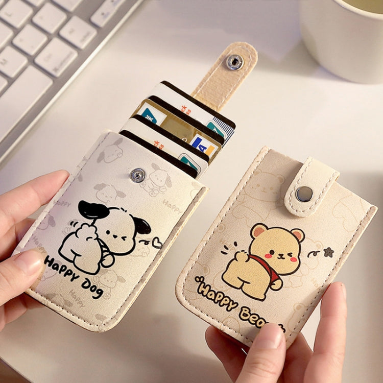 Pull-out Multi-card Slot ID Card Holder Large Capacity Cartoon Card Bag, Color: Colored by bashfashion