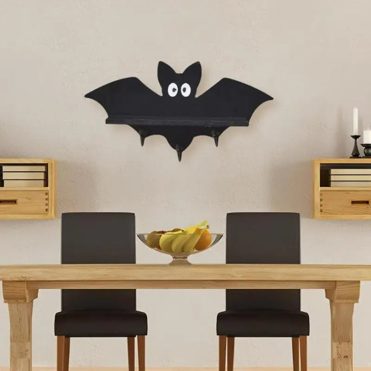 Cartoon Bat Shape Wooden Wall Mount Storage Rack Key Holder 35x17cm(White) by bashfashion