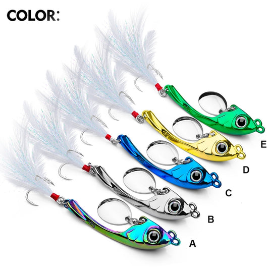 PROBEROS DW570 Fishing Lures Spinning Sequins Long Casting Tremor Swimming VIB Micro Tremor Zinc Alloy Bait(Golden) Weight: 13g by PROBEROS