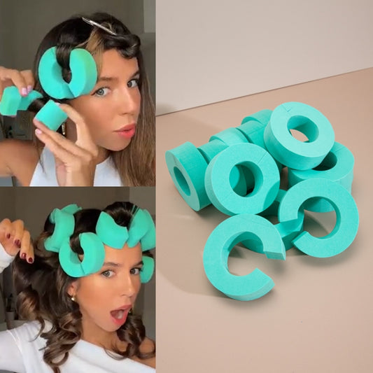 12pcs /Pack Small C-Shape Portable Hair Curler Beauty Fluffy No Heat No Harm Hair Sleeping Hair Roller(Cyan) by bashfashion
