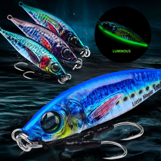 PROBEROS LF137 3D Spray Painted Bionic Lure Warp Bass Leader Fish Long Casting Freshwater Sea Luminous Fishing Bait, Size: 28g(Color C) by PROBEROS