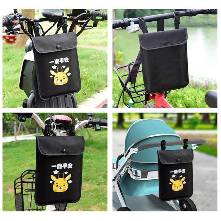 Electric Vehicle Portable Hanging Bag Waterproof Bicycle Front Storage Bag Stroller Pocket, Color: Black Bear by bashfashion