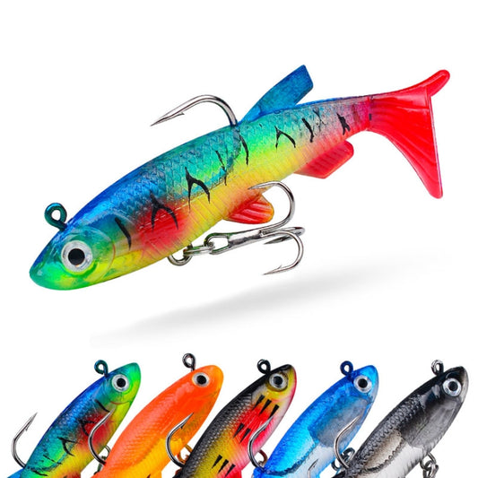 PROBEROS DW6087 T-Tail Lead Fish Soft Lure Sea Bass Boat Fishing Bionic Fake Bait, Specification: 7.5cm/13.5g(Color E) by PROBEROS