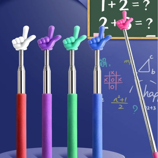 Retractable Teacher Pointer Extendable Finger Pointer Stick for School(Random Color) by bashfashion