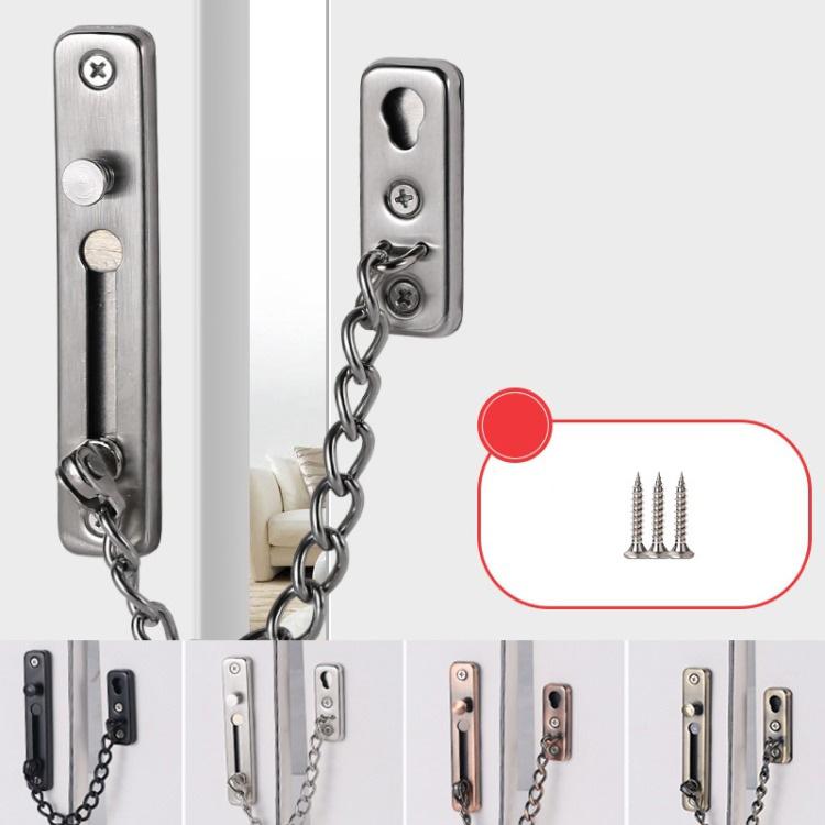 With Insurance Door Buckle Security Chain Anti-burglary Door Chain Latch Household Door Inside Reverse Lock Anti-burglary Buckle, Color: Ancient Copper by bashfashion