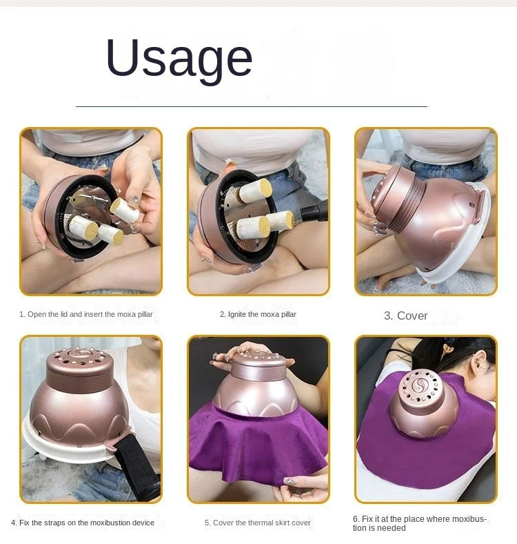 Portable Moxibustion Box Waist Abdomen Moxibustion Equipment(Pink) by bashfashion