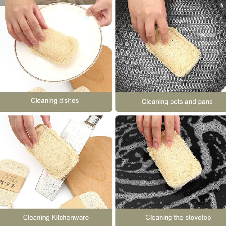 Natural Loofah Dishwashing Brush Dishwashing Tool Loofah Rag Brush, Style: Soft Ellipse(Cowhide Paper) by bashfashion