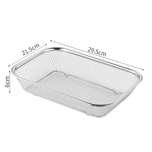Kitchen Sterilization Cabinet Cutlery Organizer Household Stainless Steel Drainage Tray, Model: Line Rectangular Basket Medium by bashfashion