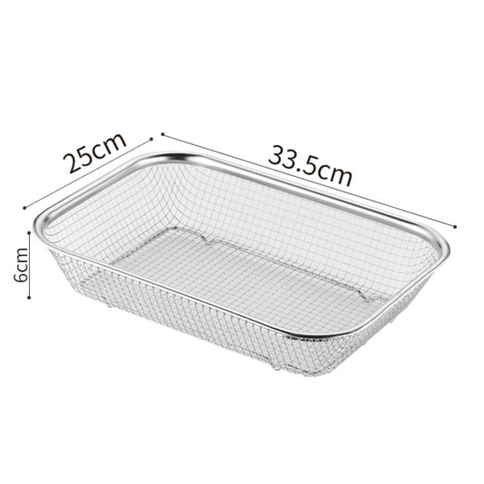 Kitchen Sterilization Cabinet Cutlery Organizer Household Stainless Steel Drainage Tray, Model: Line Rectangular Basket Large by bashfashion