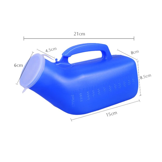 Household Mens Urinal 1200ml Plastic Potty With Lid And Smooth Mouth Urinal(Blue) by bashfashion