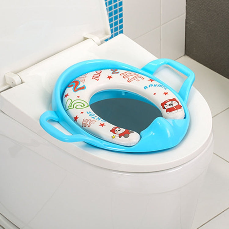 Children Toilet Seat Baby Extra Large Toilet Cover Soft Cushion Auxiliary Seat Loop(Blue) by bashfashion